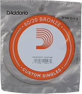 Daddario Bw022 Akustik Tek Tel, 80/20 Bronze Wound, 022, Paket=5X ürün görseli 1