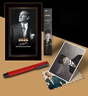 2026 İstikbal Atatürk Ajandası Ayraç Kartpostal Kalem - Kırmızı ürün görseli 1
