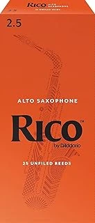 D'Addario Rico Saxophone Reeds - Alto Saksafon Için Kamışlar - Oynama Kolaylığı Için Daha İnce Vamp Kesimi, Net Ses Için Geleneksel Boşluk, Güçlü Ton Için Dosyasız - Alto Saksafon Sazlıkları 2.5 Güç, ürün görseli 1