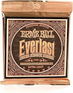 Ernie Ball Everlast Ekstra Hafif Kaplamalı Fosfor Bronz Akustik Gitar Telleri, Ölçü 10-50 ürün görseli 1