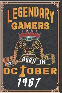 Independently Published Legendary Gamers Are Born In October 1967: 55 Th Birthday Gifts For Women Notebook | Motivational Quotes | Happy Birthday | Gifts For Women | ... Book | Personalized Birthday ürün görseli 1