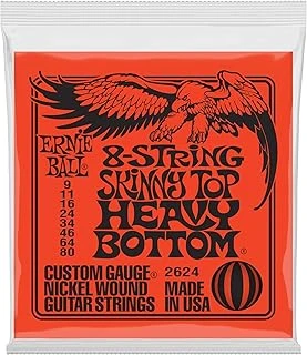 Ernie Ball Sıska Üst Ağır Alt Slinky 8-String Elektro Gitar Telleri, Ölçü 9-80 ürün görseli 1