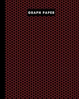 8" X 10" Graph Paper - 106 Pages - Dark Red Beehive On Black: Imperial 1/4” Squared White Graph Paper And High Quality Gloss Cover By Elizabeth Banks ürün görseli 1