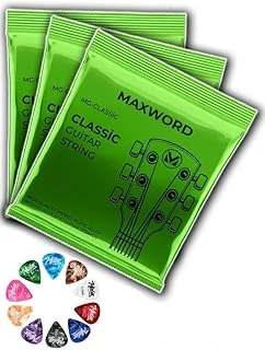 Maxword Gt-Classic-3X Kaliteli Klasik Gitar Teli 3 Takım Set (10 Pena Hediye) ürün görseli 1