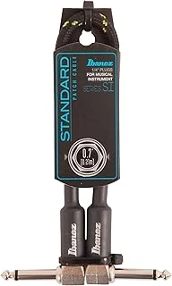 Ibanez Si Serisi (Standart) Enstrüman Kablosu - Patch Kablosu 2 Açılı Fiş Dokuma - Jak - Jak - Siyah X Yeşil - 0,21 M / 0,7 Ft (Si07P-Bg) ürün görseli 1