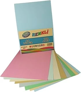 Lüx Hamurundan Boyalı Renkli 100'Lü Fotokopi Kağıdı/Fon Kartonu/Baskı Kağıdı 160 Gr. (100 Adet) 129914531000 ürün görseli 1