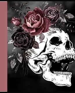 Independently Published Skull With Roses Graph Paper Book ürün görseli 1