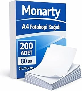 A4 Fotokopi Kağıdı, 21X29,7 Cm, 200 Sayfa, Beyaz, Yazıcı Fotokopi Uyumlu 80 Gram ürün görseli 1