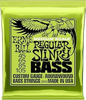 Ernie Ball Düzenli Slinky Nikel Yara Orta Ölçekli Bas Telleri, Ölçü 45-105 ürün görseli 1