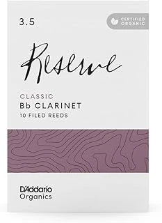 D'Addario Organik Klasik Bb Klarnet Yaprakları - Klarnet Için Boru Yaprakları - İlk Tek Organik Kamış Borusu - 3,5 Kalınlık, 10 Paket ürün görseli 1