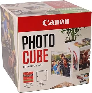 Photo Cube Creative Pack, Turuncu - Pp-201 Parlak Ii Fotoğraf Kağıdı 5 X 5 Inç (40 Yaprak) + Fotoğraf Çerçevesi - Pixma Yazıcıları Ile Uyumlu ürün görseli 1