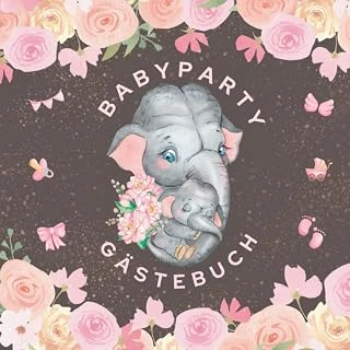 Babyparty Gästebuch: Niedliches Elefantendesign, Platz Für Gäste, Um Den Namen, Wünsche Für Baby Und Eltern, Ratschläge Für Eltern Und Platz Für ... Fotos Zu Schreiben _ Geschenke Zur Babyparty. ürün görseli 1
