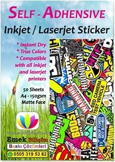 Inkjet Laser Uyumlu Sticker Güçlü Yapışkanlı A4 Etiket Kağıdı Mat Yüzeyli̇ 120Gsm (20 Yaprak) ürün görseli 1