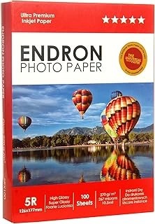 Endron 13 X Cm Inkjet Fotoğraf Kağıdı 100 Adet 270 Gr Mürekkep Yazıcı Uyumlu 5R 126X177Mm Parlak ürün görseli 1
