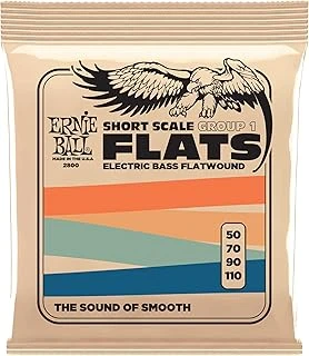Ernie Ball Short Scale Flatwound Group 1 Elektrikli Bas Teli, Kalınlık 50-110 ürün görseli 1