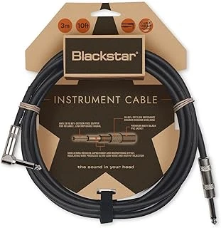 Blackstar Bas/Elektro Gitar/Elektro-Akustik/Klavye/Amp Için (10Ft) Enstrüman Kablosu Düz ¼ "Jack To Angle ¼" (Bscablestd10Ftsa) ürün görseli 1