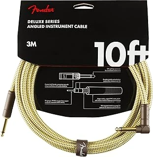 Fender Deluxe Series Instrument Cable Tweed Açılı - 3 Metre Enstrüman Kablosu ürün görseli 1