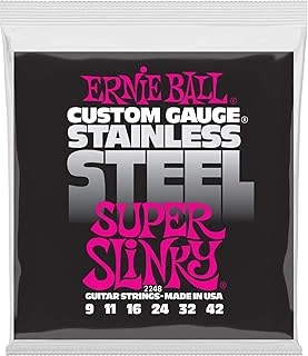 Ernie Ball Süper Slinky Paslanmaz Çelik Yara Elektro Gitar Telleri, Ölçü 9-42 ürün görseli 1