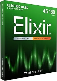 Elixir 045-130 Nanoweb Çelik Sarım 5 Telli Bas Gitar Tel Seti (14777) ürün görseli 1