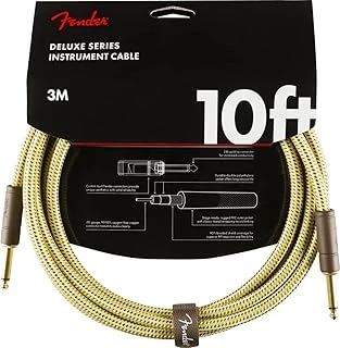 Fender Deluxe Serisi Gitar Enstrüman Kablosu, 3 M, Düz/Düz, Tüvit ürün görseli 1