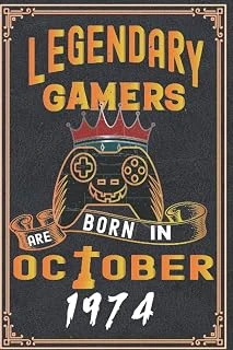 Independently Published Legendary Gamers Are Born In October 1974: 48 Th Birthday Gifts For Women Notebook | Motivational Quotes | Happy Birthday | Gifts For Women | ... Book | Personalized Birthday ürün görseli 1