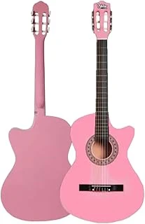 Cg-395Pk Pembe Renk Kesik Klasik Gitar 4/4 Yetişkin Boy Sap Ayarlı Full Set ürün görseli 1