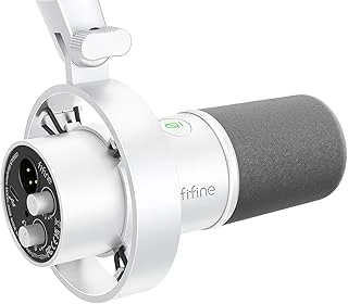 Fifine Stüdyo Xlr Dinamik Mikrofon, Akış Kaydı Için Usb Pc Podcast Mikrofon, Xlr/Usb Vokal Mikrofon, Dokunarak Sessiz, Kazanç Düğmesi, Kulaklık İzleme - Amplitank K688 Beyaz ürün görseli 1