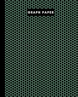 8" X 10" Graph Paper - 106 Pages - Lime Green Beehive On Black: Imperial 1/4” Squared White Graph Paper And High Quality Gloss Cover By Elizabeth Banks ürün görseli 1