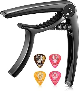 Donner Dc-2 Gitar Capo Akustik Elektro Gitar Ukulele Bas Mandolin Banjo Için Gitar Seçtikleri, Siyah ürün görseli 1
