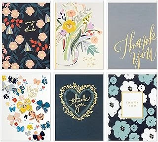 Hallmark Teşekkür Kartları Çeşitleri, Folyo Kalpler Çiçekler (48 Teşekkür Notları Zarflar) ürün görseli 1