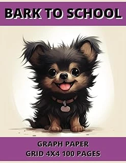 Bark To School, Graph Paper 4X4 100 Pages: Large 8.5 X 11 Inches Oaklyn Is A Really Tiny Pom Puppy Who Loves Treats. She Loves To Get Into Mischief And Give Kisses And Cuddles. ürün görseli 1