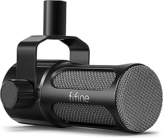 Fifine Xlr Dinamik Mikrofon, Kayıt Için Stüdyo Vokal Mikrofon, Orta Güçlendirmeli Tüm Metal Xlr Podcast Mikrofon, Seslendirme Için Düşük Kesimli Filtre, Mikser/Ses Arayüzü Ile Uyumlu-Amplitank Tank1 ürün görseli 1