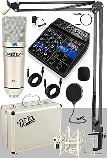Cx1 Mixer Set Condenser Mikrofon Ses Kartlı Mikser + Stand + Filtre ürün görseli 1