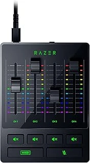 Audio Mixer - Xlr, 3,5 Mm Optik Girişe Sahip Usb Ses Arabirimi - Sessiz Düğmeli 4 Kanallı Arabirim - Tak Çalıştır | Siyah ürün görseli 1