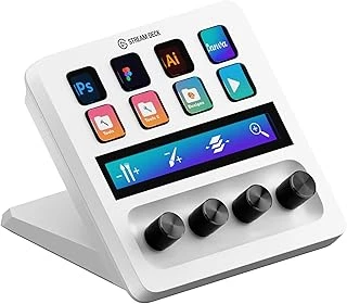Elgato Stream Deck + White, Ses Mikseri, Üretim Stüdyo Denetleyicisi, Içerik Oluşturucular, Akış, Oyun Için, Özelleştirilebilir Dokunmatik Çubuk, Döner Regülatör Lcd Tuşları, Pc ürün görseli 1