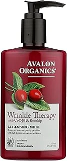 Avalon Organics Temizleyici Süt, Kırışıklık Tedavisi, Coq10 Kuşburnu, 8,5 Oz ürün görseli 1