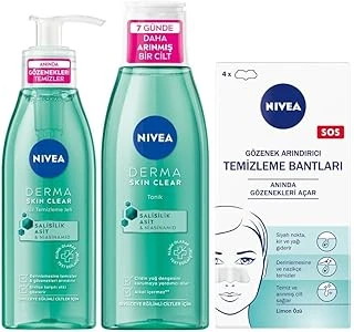 Derma Skin Clear Sivilce Karşıtı Yüz Temizleme Jeli,Tonik T-Bölgesi&Siyah Nokta Temizleyici Bant ürün görseli 1