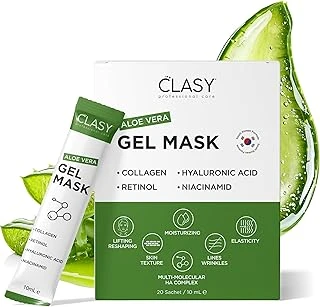 Clasy Care Aloe Vera Jel Maske - Kolajen Retinol Ile Nemlendirici Yüz Maskesi - Güneş Yanığına Karşı Ferahlatıcı Bakım - Seyahat Boyu ürün görseli 1