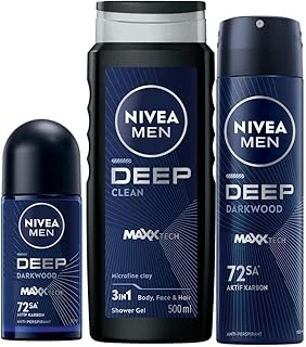 Men Erkek Damat Çeyiz Bohça Seti Deep Dimension, Duş Jeli 500Ml, Sprey Deodorant 150Ml, Roll-On 50Ml ürün görseli 1