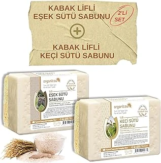 Doğal Kabak Lifli Eşek Sütü Sabunu Kabak Lifli Keçi Sütü Sabunu 2'Li Set ürün görseli 1