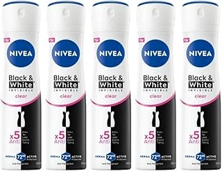 Kadın Sprey Deodorant Black&White Invisible Clear 48 Saat Anti-Perspirant Koruma 150Ml X 5 Adet,Banyo Terliği Hediye! ürün görseli 1