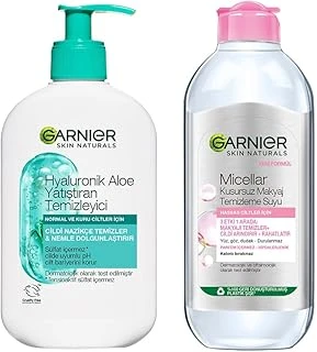 Hyaluronik Aloe Nemlendiren Yatıştıran Temizleyici 250 Ml & Micellar Kusursuz Makyaj Temizleme Suyu 400 Ml Cilt Bakım Seti ürün görseli 1
