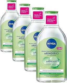 Micellar Makyaj Temizleme Suyu Arındırıcı Matlaştırıcı 400 Ml, Yüz, Göz Dudak Temizleyici, Amino Asit Kompleksi Okyanus Yosunu Özü (4 Paketi) ürün görseli 1