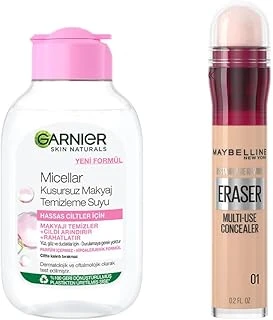 Skin Naturals Micellar Kusursuz Makyaj Temizleme Suyu (100 Ml) & New York Instant Anti Age Eraser Kapatıcı, 01 Light, 6.8 Ml ürün görseli 1