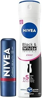 Spf30 Kırmızı Renkli Dudak Bakım Kremi,4,8Gr+ Kadın Sprey Deodorant Black&White Invisible Clear 150 Ml ürün görseli 1