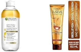 Skin Naturals Çift Fazlı Micellar Kusursuz Makyaj Temizleme Suyu (400 Ml) + L'Oréal Paris Elseve Saç Güzelleştirici (150 Ml) - Kuru Sert Saçlar İçin ürün görseli 1