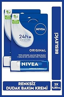 Nıvea Care Renksiz Dudak Bakım Kremi 4.8Gr, 24 Saat Nemlendirici, Besleyici, Shea Yağı, X2 Adet ürün görseli 1