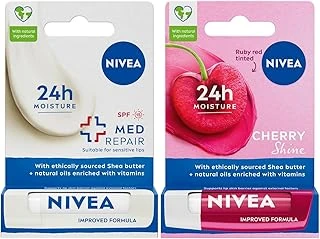 Kiraz Dudak Bakım Kremi, 24 Saat Nem, Dudak Bakımı, Kiraz Kokusu, Hafif Kırmızı Işıltı (4,8Gr) + Med Repair Dudak Bakım Kremi, 24 Saat Nem,Doğal Yağlar Ile Dudak Bakım,Spf 15 (4,8 Ml) ürün görseli 1