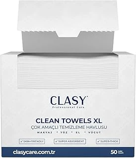 Clasycare Clean Towels Xl – 50’Li Tek Kullanımlık Yüz Havlusu | Yumuşak, Hijyenik Cilt Bakım Makyaj Temizleme Bezi | Hassas Ciltler İçin Dayanıklı Seyahat Dostu Bezler ürün görseli 1