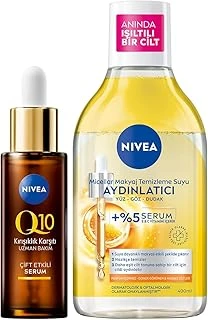 Micellar Aydınlatıcı Makyaj Temizleme Suyu 400 Ml + Q10 Kırışıklık Karşıtı Çift Etkili Cilt Serumu 30 Ml ürün görseli 1
